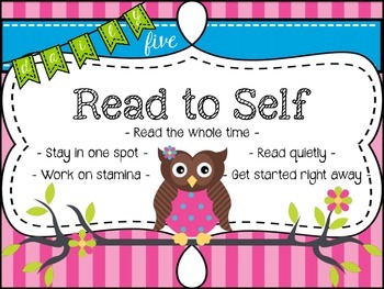 Owl Themed Daily 5 Posters by The Colorful Classroom | TPT