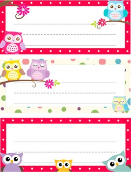 owl themed editable name tags by teaching tails tpt