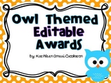 Owl Themed End of the Year Editable Certificates