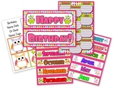 Owl Themed Happy Birthday Display with Poster