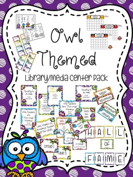 Preview of Owl Themed Library/Media Center Pack {with EDITABLE passes and signs}