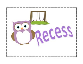 Preview of Owl Themed Lunch and Recess Signs
