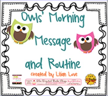 Preview of Owl Themed Morning Message and Routine SMART Board!