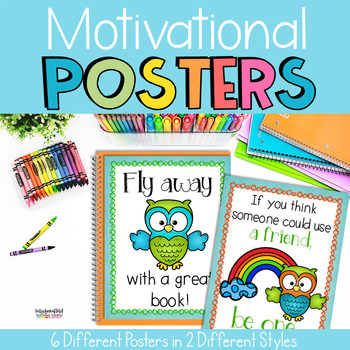 Owl Themed Motivational Posters Set 2 by Kelly Benefield  TpT