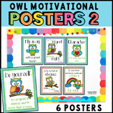 Owl Themed Motivational Classroom Posters and Bulletin Boa