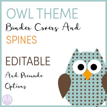 Preview of Owl Themed Music Teacher Binder Covers and Spines