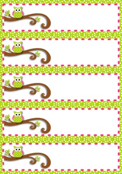 Owl Themed Name Tags Plates by FlapJack Educational Resources | TpT