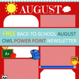 Owl Theme - Newsletters - Monthly Themed - August - Back T