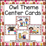 Owl Themed Center Cards