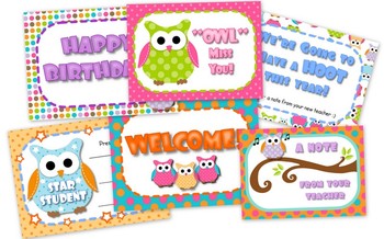 Owl Themed Postcards by FlapJack Educational Resources | TpT