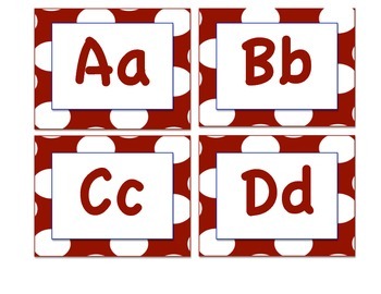 Preview of Owl-Themed Word Wall Letters (Red Polka Dot)