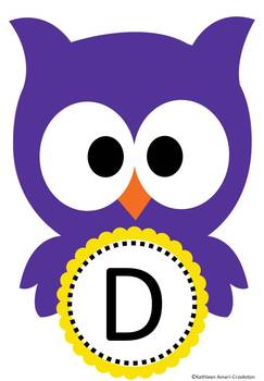 Owl Themed Word Wall and Alphabet by Middle Grades Maven | TpT