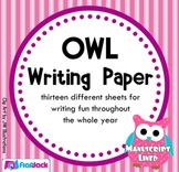Owl Themed Writing Paper - Manuscript Lined