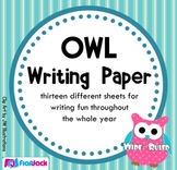 Owl Themed Writing Paper - Wide-Ruled