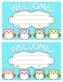 Owl Welcome Cards