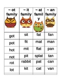 Owl Word Families Center