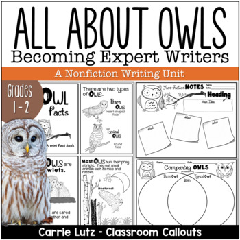 Preview of Owl Writing - First Grade Nonfiction Writing Unit