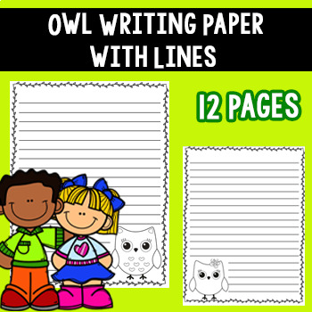 Preview of Owl Writing Paper with Lines - 12 Differents Style