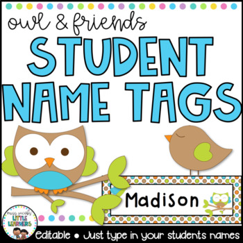 Editable Owl Labels Worksheets Teaching Resources Tpt