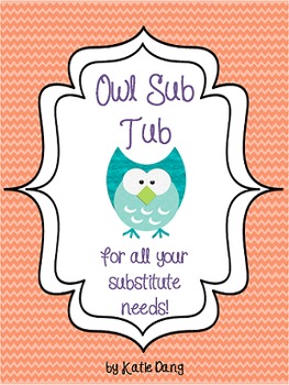 Preview of Owl sub tub, substitute binder editable {46 pages!}