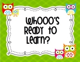 Owl theme Whooo's Ready to Learn-Shapes