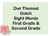 Owl themed Dolch Sight Words flashcards (1st & 2nd grade)