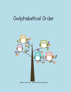 Preview of Owlphabetical Order