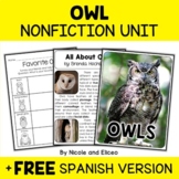 Owl Activities Nonfiction Unit + FREE Spanish