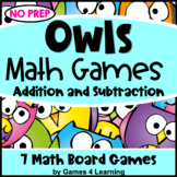 Owl Themed Addition and Subtraction Games: Fall Math Games