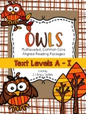 Owls! CCSS Aligned Leveled Reading Passages and Activities