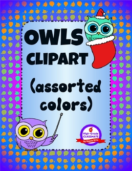 Preview of Owls Clipart - Everyday & Holidays (Assorted Colors Pack)