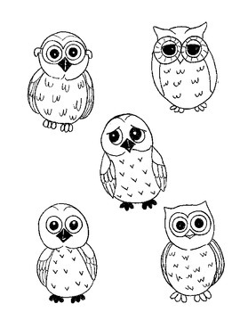 Preview of Owls Coloring Page