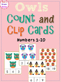 Owls Count and Clip Cards: Numbers 1-20