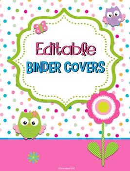 Preview of Owls Editable Binder Covers