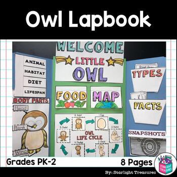 Preview of Owls Lapbook for Early Learners - Animal Study