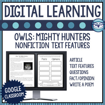 Preview of Owls Nonfiction Text Features Lessons for Distance Learning
