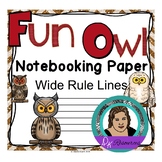 Owls Notebooking Paper with Wide Rule Lines - 20 Pages!