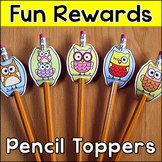 Owl Theme Pencil Toppers Student Rewards - Goal Setting Be