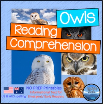 Preview of Fall Owl Activities: Owls Reading Comprehension Worksheets