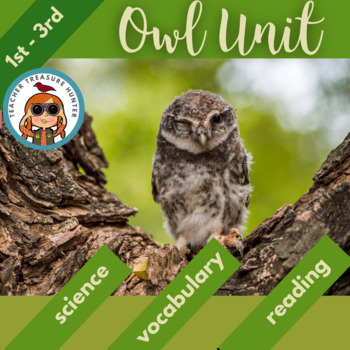 Preview of Owls Science and literacy pack activities with vocabulary