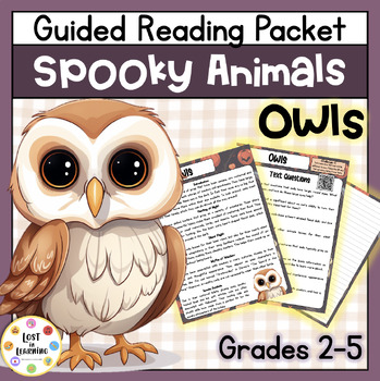 Preview of Owls || Spooky Animal Informational Text || Halloween Guided Reading Packet