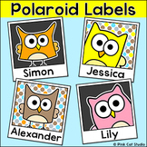 Owl Theme Name Tags and Locker Labels - Polaroid Selfies