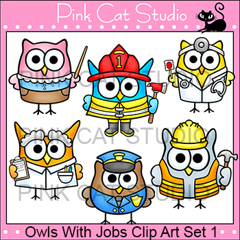 Preview of Owls With Jobs Clip Art Set - Personal & Commercial Use