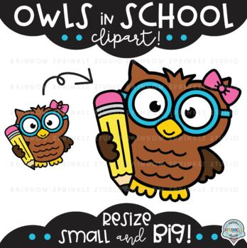 cute school owl clipart