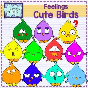 Preview of Cute Birds with feelings clipart
