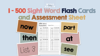 Oxford 1-500 Sight Words Flash Cards & Assessment Sheet by Miss
