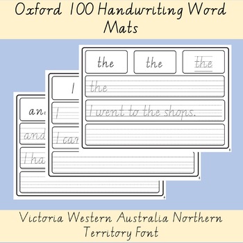 Preview of Oxford 100 High Frequency Word List Read Trace Write Mat - VIC WA NT Font