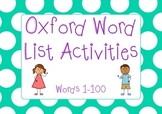 Oxford Word List 1-100 Activity Pack
