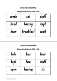 Oxford Wordlist Plus Bingo Set - Words 351 - 400 - Sight Words