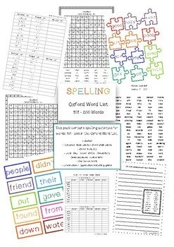 Preview of Oxford Wordlist Spelling Pack: Words 101 - 200